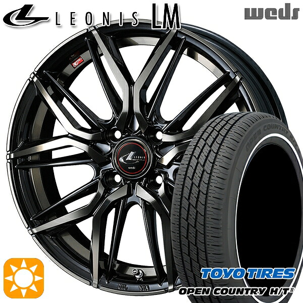 【取付対象】155/65R14 75H トーヨー オープンカントリー H/T2 WR Weds レオニス LM PBMC/TI (パールブラック ミラーカット/チタントップ) 14インチ 4.5J 4H100 サマータイヤホイールセット ｜エムオートギャラリー