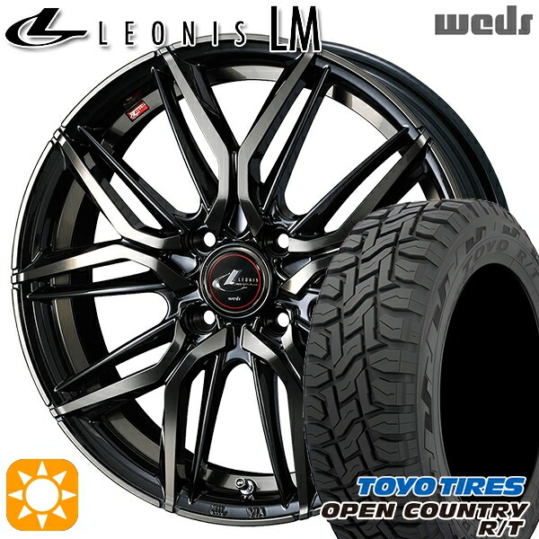 【取付対象】アクア クロスビー 175/60R16 82Q トーヨー オープンカントリー R/T Weds レオニス LM PBMC/TI (パールブラック ミラーカット/チタントップ) 16インチ 6.0J 4H100 サマータイヤホイールセット 93,170円