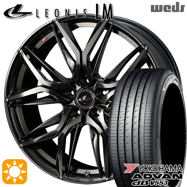 【取付対象】C-HR レガシィB4 225/50R18 99W XL ヨコハマ アドバンデシベル V553 Weds レオニス LM PBMC/TI (パールブラック ミラーカット/チタントップ) 18インチ 7.0J 5H114.3 サマータイヤホイールセット