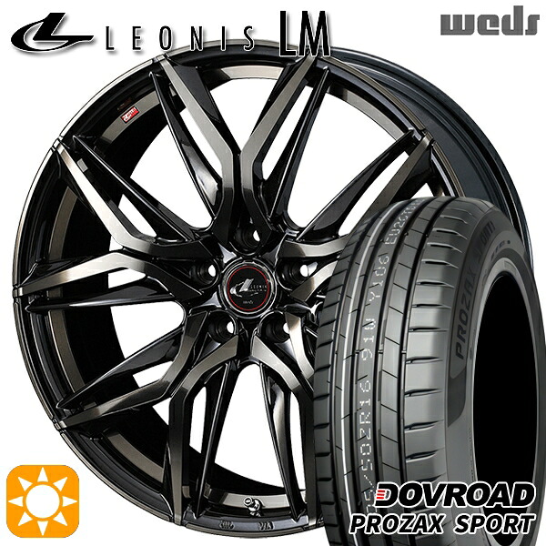 【取付対象】20/30系アルファード ヴェルファイア 235/50R18 101W XL DOVROAD プロザックススポーツ Weds レオニス LM PBMC/TI (パールブラック ミラーカット/チタントップ) 18インチ 7.0J 5H114.3 サマータイヤホイールセット ｜エムオートギャラリー