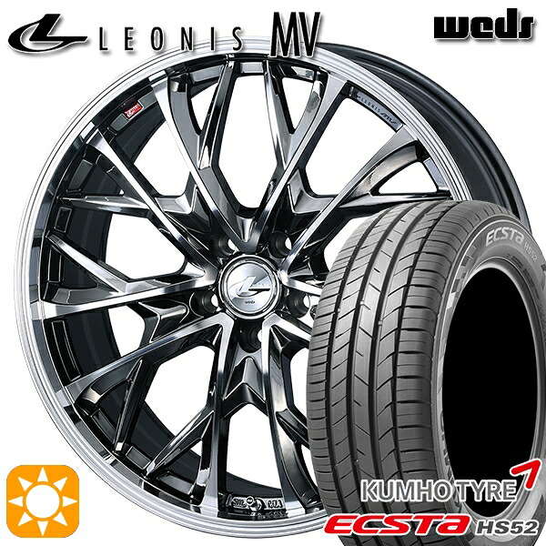 【取付対象】215/60R17 100V XL クムホ エクスタ HS52 Weds レオニス MV BMCMC (ブラックメタルコート ミラーカット) 17インチ 7.0J 5H100 サマータイヤホイールセット ｜エムオートギャラリー