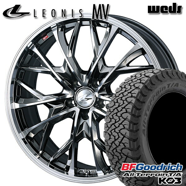 【取付対象】225/65R17 107/103S RBL BFグッドリッチ オールテレーン T/A KO3 Weds レオニス MV BMCMC (ブラックメタルコート ミラーカット) 17インチ 7.0J 5H114.3 サマータイヤホイールセット