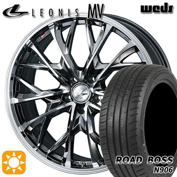 【取付対象】245/40R20 99W XL ロードボス N906 Weds レオニス MV BMCMC (ブラックメタルコート ミラーカット) 120インチ 8.0J 5H114.3 サマータイヤホイールセット