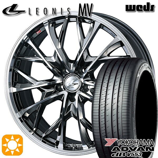 【取付対象】225/45R19 96W XL ヨコハマ アドバンデシベル V553 Weds レオニス MV BMCMC (ブラックメタルコート ミラーカット) 19インチ 7.5J 5H114.3 サマータイヤホイールセット ｜エムオートギャラリー