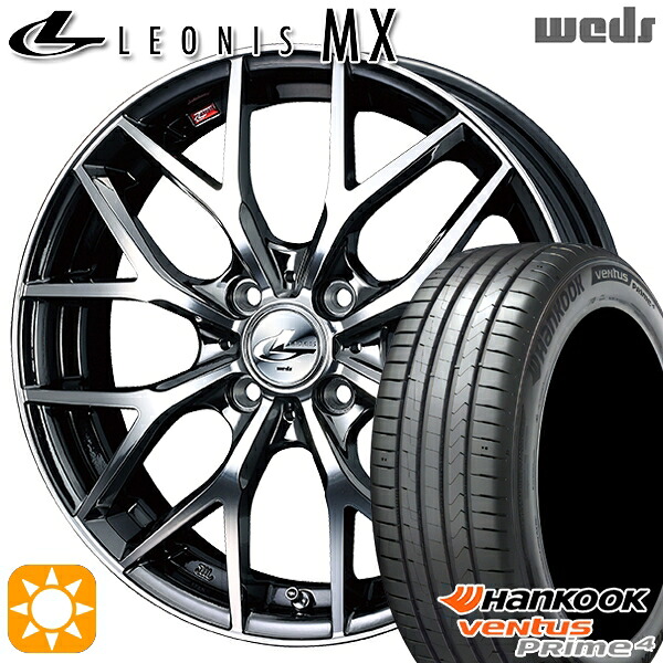 【取付対象】205/45R17 88V XL ハンコック veNtus PRime4 K135 Weds レオニス MX BMCMC (ブラックメタルコート ミラーカット) 17インチ 6.5J 4H100 サマータイヤホイールセット |エムオートギャラリー