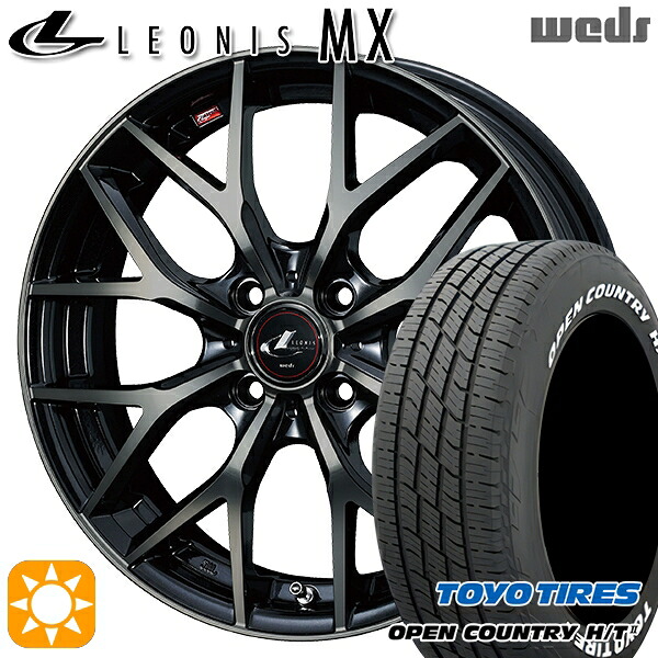 【取付対象】ライズ ロッキー 215/70R16 100H トーヨー オープンカントリー H/T2 WL Weds レオニス MX PBMC/TI (パールブラック ミラーカット/チタントップ) 16インチ 6.0J 4H100 サマータイヤホイールセット