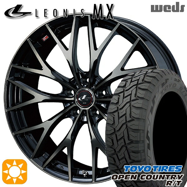 【取付対象】エクストレイル フォレスター 225/60R17 99Q トーヨー オープンカントリー R/T Weds レオニス MX PBMC/TI (パールブラック ミラーカット/チタントップ) 17インチ 7.0J 5H114.3 サマータイヤホイールセット