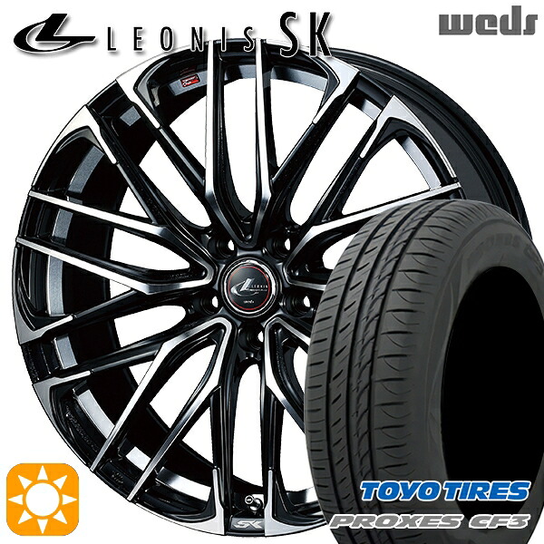 【取付対象】ジェイド アクセラ 225/40R18 92W XL トーヨー プロクセス CF3 Weds レオニス SK PBMC (パールブラック ミラーカット) 18インチ 7.0J 5H114.3 サマータイヤホイールセット |エムオートギャラリー