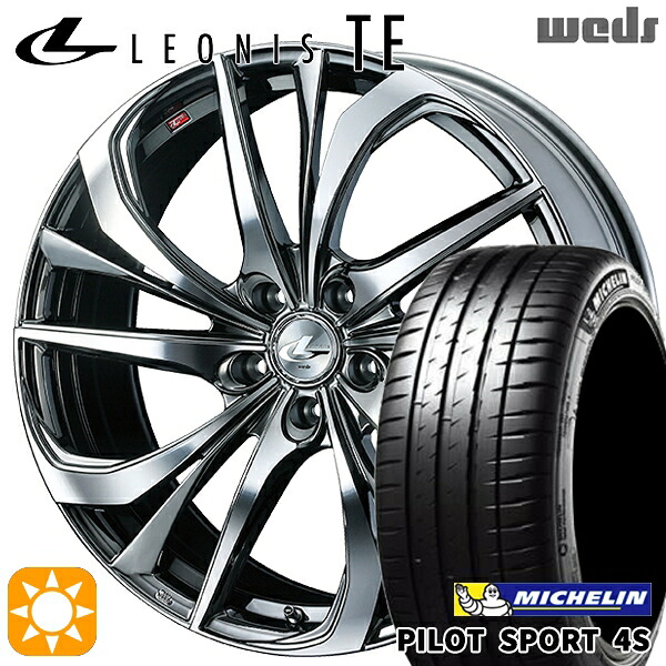 【取付対象】215/35R18 (84Y) XL ミシュラン パイロットスポーツ 4S Weds レオニス TE BMCMC (ブラックメタルコート/ミラーカット) 18インチ 7.0J 5H114.3 サマータイヤホイールセット ｜エムオートギャラリー