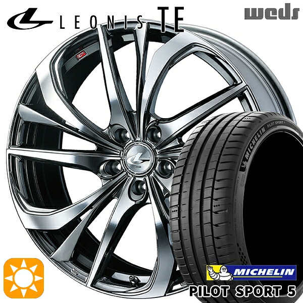 【取付対象】215/40R18 89Y XL ミシュラン パイロットスポーツ5 Weds レオニス TE BMCMC (ブラックメタルコート/ミラーカット) 18インチ 7.0J 5H100 サマータイヤホイールセット
