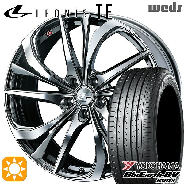 【取付対象】205/55R17 95V XL ヨコハマ ブルーアース RV03 Weds レオニス TE BMCMC (ブラックメタルコート/ミラーカット) 17インチ 7.0J 5H114.3 サマータイヤホイールセット |エムオートギャラリー