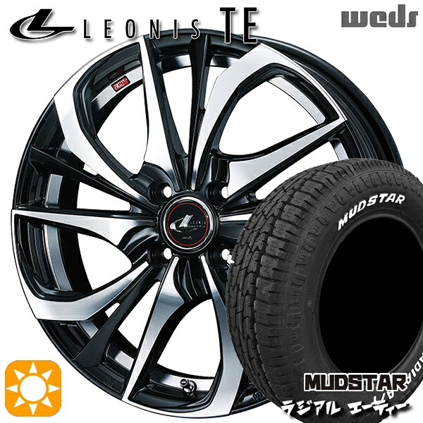 【取付対象】ライズ ロッキー 215/65R16 109/107L マッドスター ラジアル A/T ホワイトレター Weds レオニス TE PBMC (パールブラック ミラーカット) 16インチ 6.0J 4H100 サマータイヤホイールセット |エムオートギャラリー