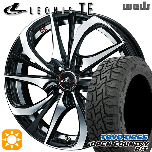 【取付対象】アクア クロスビー 175/60R16 82Q トーヨー オープンカントリー R/T Weds レオニス TE PBMC (パールブラック ミラーカット) 16インチ 6.0J 4H100 サマータイヤホイールセット