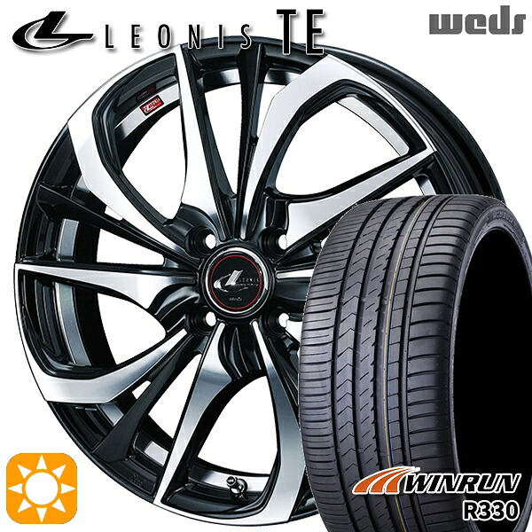 【取付対象】195/45R16 84V XL ウィンラン R330 Weds レオニス TE PBMC (パールブラック ミラーカット) 16インチ 6.0J 4H100 サマータイヤホイールセット