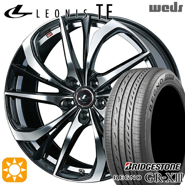 【取付対象】マークX スカイライン 225/45R18 95W XL ブリヂストン レグノ GR-X3 Weds レオニス TE PBMC (パールブラック ミラーカット) 18インチ 8.0J 5H114.3 サマータイヤホイールセット