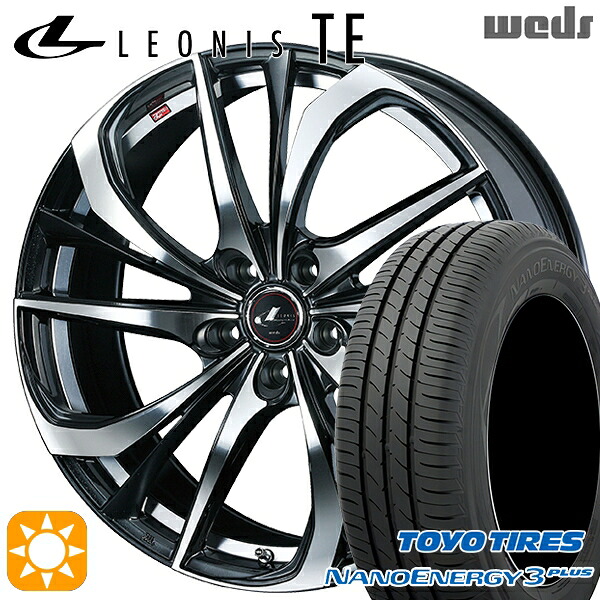 【取付対象】225/45R18 91W トーヨー ナノエナジー3プラス Weds レオニス TE PBMC (パールブラック ミラーカット) 18インチ 7.0J 5H114.3 サマータイヤホイールセット