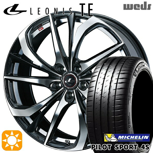 【取付対象】215/35R18 (84Y) XL ミシュラン パイロットスポーツ 4S Weds レオニス TE PBMC (パールブラック ミラーカット) 18インチ 7.0J 5H114.3 サマータイヤホイールセット
