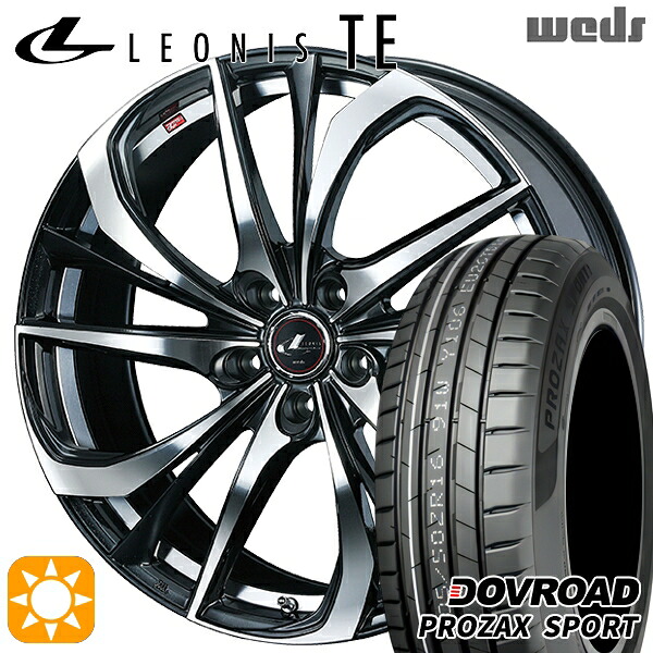 【取付対象】20/30系アルファード ヴェルファイア 235/50R18 101W XL DOVROAD プロザックススポーツ Weds レオニス TE PBMC (パールブラック ミラーカット) 18インチ 8.0J 5H114.3 サマータイヤホイールセット |エムオートギャラリー
