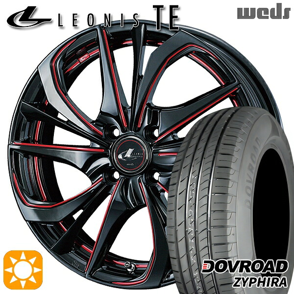 【取付対象】ウェイク 165/55R15 75V DOVROAD ザイファイラ Weds レオニス TE BK/SC[RED] (ブラック/SCマシニング[レッド]) 15インチ 4.5J 4H100 サマータイヤホイールセット ｜エムオートギャラリー