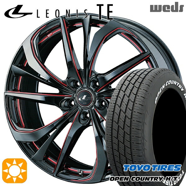 【取付対象】デリカD5 アウトランダー 225/55R18 98H トーヨー オープンカントリー H/T2 WL Weds レオニス TE BK/SC[RED] (ブラック/SCマシニング[レッド]) 18インチ 8.0J 5H114.3 サマータイヤホイールセット 128,500円