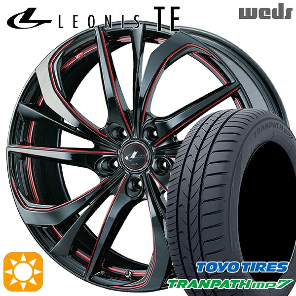 【取付対象】215/60R17 96H トーヨー トランパス mp7 Weds レオニス TE BK/SC[RED] (ブラック/SCマシニング[レッド]) 17インチ 7.0J 5H100 サマータイヤホイールセット ｜エムオートギャラリー