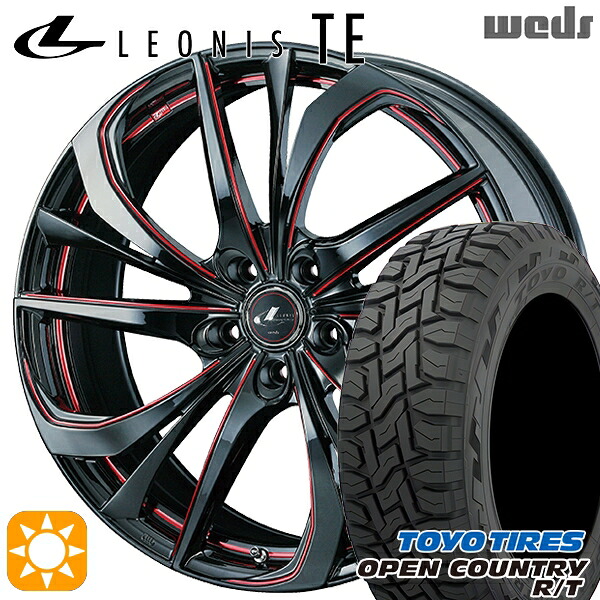 【取付対象】225/65R17 102Q トーヨー オープンカントリー R/T Weds レオニス TE BK/SC[RED] (ブラック/SCマシニング[レッド]) 17インチ 7.0J 5H114.3 サマータイヤホイールセット ｜エムオートギャラリー 98,065円