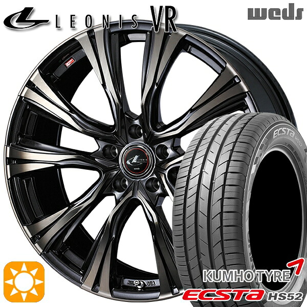 【取付対象】215/60R17 100V XL クムホ エクスタ HS52 Weds レオニス VR PBMC/TI 17インチ 7.0J 5H114.3 サマータイヤホイールセット