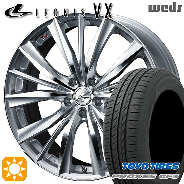 【取付対象】C27セレナ 195/65R15 91H トーヨー プロクセス CF3 Weds レオニス VX HSMC (ハイパーシルバー ミラーカット) 15インチ 6.0J 5H114.3 +43 サマータイヤホイールセット ｜エムオートギャラリー