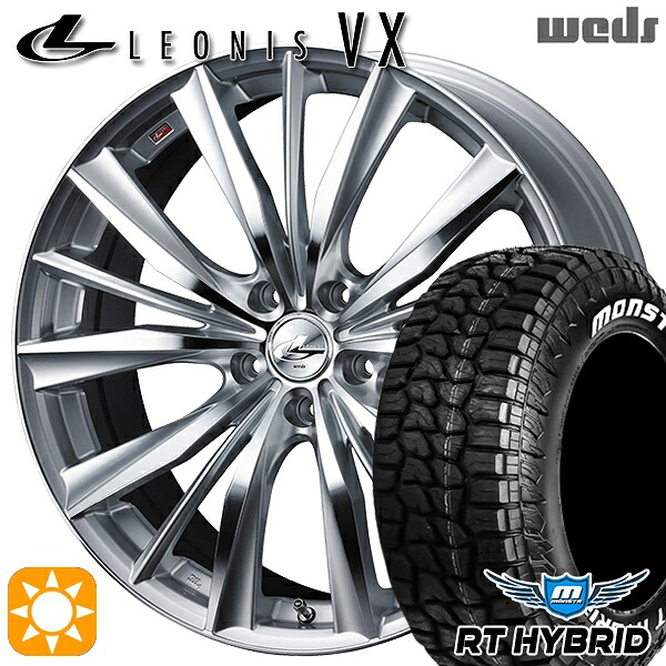 【取付対象】80ノア/ヴォクシー 195/65R15 91S RWL モンスタ RTハイブリッド Weds レオニス VX HSMC (ハイパーシルバー ミラーカット) 15インチ 6.0J 5H114.3 +50 サマータイヤホイールセット