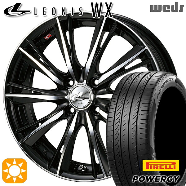 【取付対象】ライズ ロッキー 205/60R16 92H ピレリ パワジー Weds レオニス WX BKMC (ブラック ミラーカット) 16インチ 6.0J 4H100 サマータイヤホイールセット