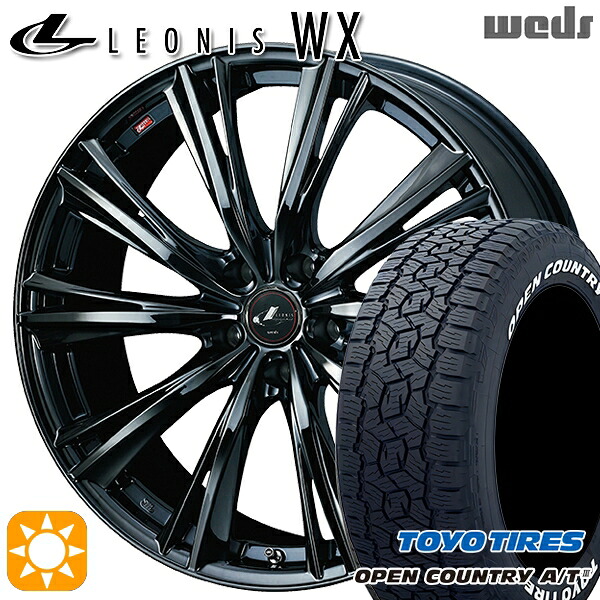 【取付対象】245/65R17 111H XL トーヨー オープンカントリーA/T3 ホワイトレター Weds ウェッズ レオニス WX 17インチ 7.0J 5H114.3 BMC1(ブラックメタルコート ワン) サマータイヤホイールセット |エムオートギャラリー