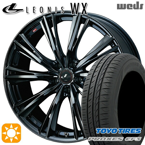 【取付対象】リーフ レヴォーグ 215/50R17 95V XL トーヨー プロクセス CF3 Weds レオニス WX BMC1（ブラックメタルコート ワン） 17インチ 7.0J 5H114.3 サマータイヤホイールセット