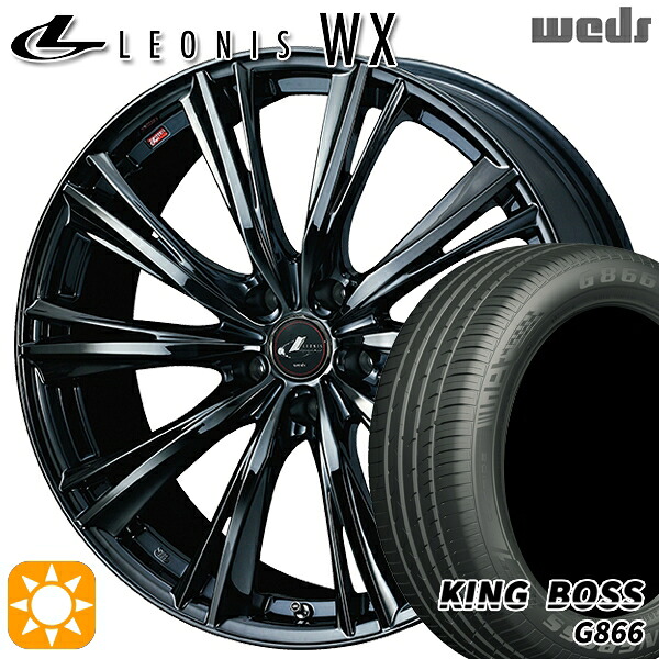 【取付対象】215/50R18 96W XL キングボス G866 Weds レオニス WX 18インチ 8.0J 5H114.3 BMC1（ブラックメタルコート ワン） サマータイヤホイールセット ｜エムオートギャラリー