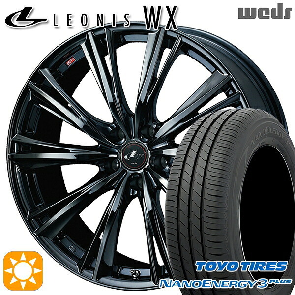 【取付対象】215/45R18 89W トーヨー ナノエナジー3プラス Weds レオニス WX 18インチ 7.0J 5H114.3 BMC1（ブラックメタルコート ワン） サマータイヤホイールセット