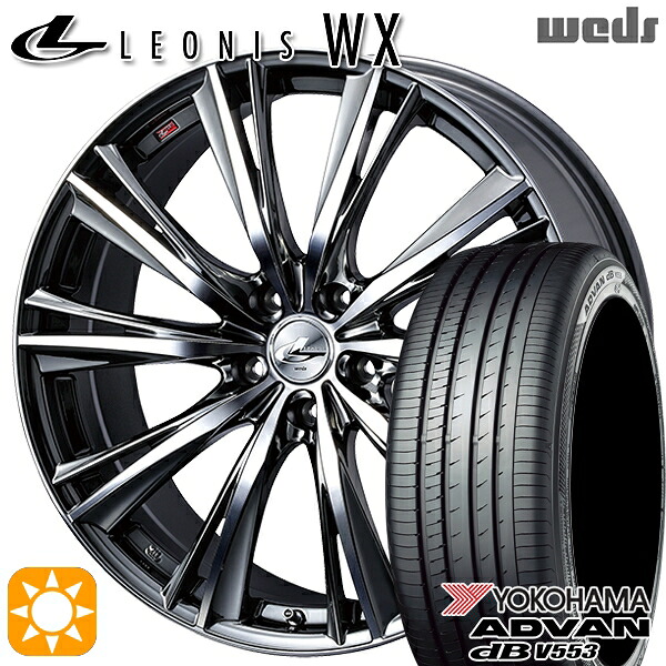 【取付対象】20/30系アルファード ヴェルファイア 235/50R18 97W ヨコハマ アドバンデシベル V553 Weds レオニス WX BMCMC (ブラックメタルコート ミラーカット) 18インチ 8.0J 5H114.3 サマータイヤホイールセット