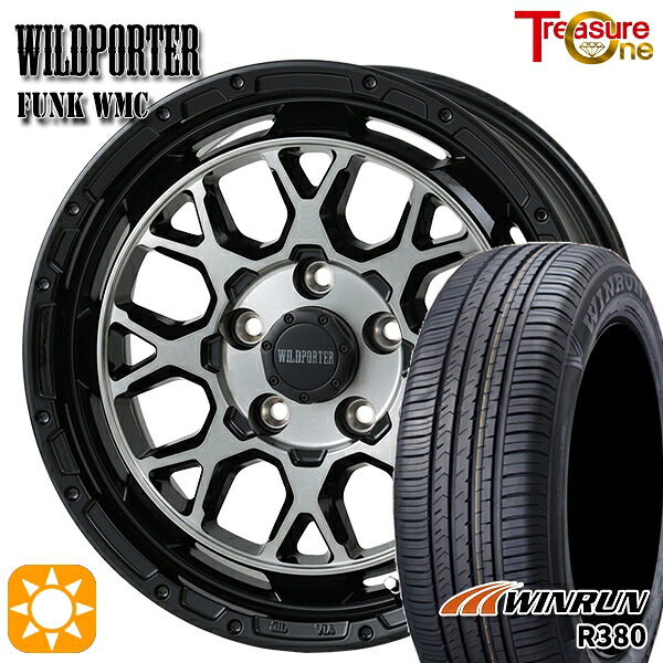 【取付対象】セレナ ラフェスタ 195/60R16 89H ウィンラン R380 トレジャーワン ワイルドポーター ファンク WMC BP/BC 16インチ 7.0J 5H114.3 サマータイヤホイールセット