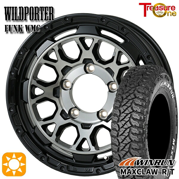 【取付対象】ジムニーシエラ 185/85R16 105/103N ウィンラン マックスクロウ R/T　ホワイトレター トレジャーワン ワイルドポーター ファンク WMC BP/BC 16インチ 6.0J 5H139.7 サマータイヤホイールセット