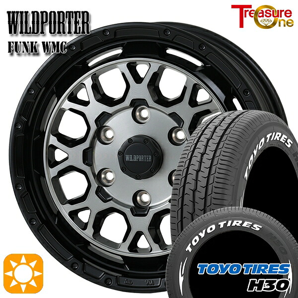 【取付対象】215/65R16 109/107R トーヨー H30 ホワイトレター トレジャーワン ワイルドポーター ファンク WMC BP/BC 16インチ 6.5J 6H139.7 サマータイヤホイールセット ｜エムオートギャラリー