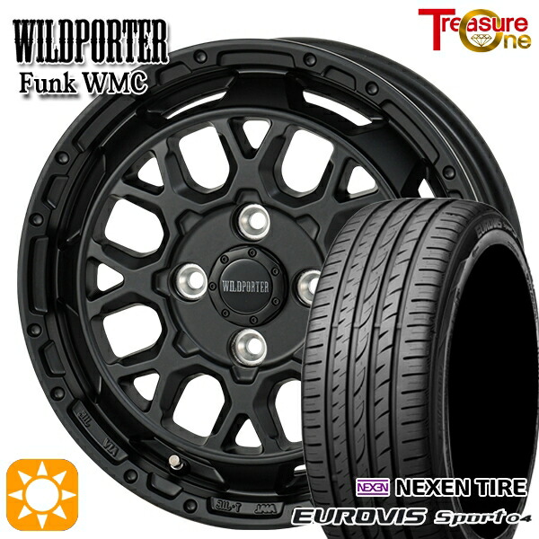 【取付対象】エブリィワゴン 165/60R14 75H ロードストーン ユーロビズ Sport 04 トレジャーワン ワイルドポーター ファンク WMC MBK 14インチ 4.5J 4H100 サマータイヤホイールセット
