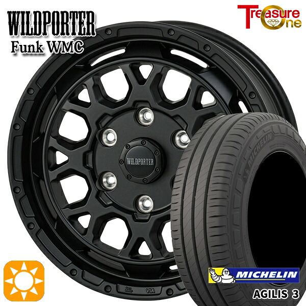 【取付対象】200系ハイエース 215/65R16C 109/107T ミシュラン アジリス3 トレジャーワン ワイルドポーター ファンク WMC MBK 16インチ 6.5J 6H139.7 サマータイヤホイールセット |エムオートギャラリー