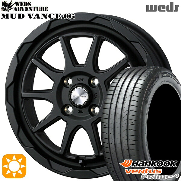 【取付対象】ライズ ロッキー 205/60R16 96V XL ハンコック veNtus PRime4 K135 Weds マッドヴァンス06 フルマットブラック 16インチ 6.0J 4H100 サマータイヤホイールセット
