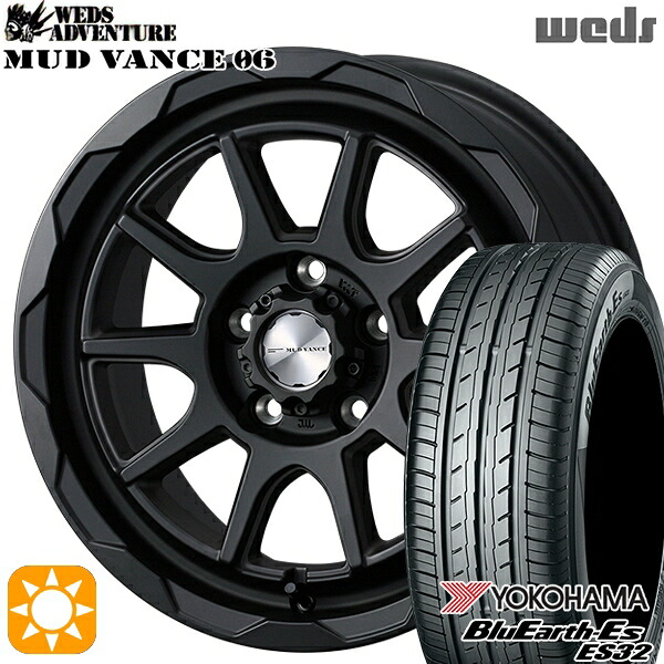 【取付対象】ヴェゼル オデッセイ 215/60R16 95H ヨコハマ ブルーアース ES32 Weds マッドヴァンス06 フルマットブラック 16インチ 7.0J 5H114.3 サマータイヤホイールセット ｜エムオートギャラリー