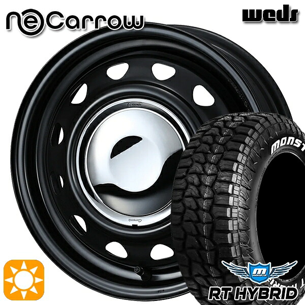 【取付対象】165/65R14 83S XL RWL モンスタ RTハイブリッド Weds ネオキャロ セミマットブラック/クロームキャップ 14インチ 4.5J 4H100 +45 サマータイヤホイールセット