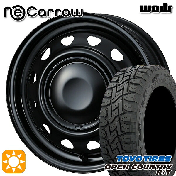 【取付対象】155/65R14 75Q トーヨー オープンカントリー R/T Weds ネオキャロ セミマットブラック/セミマットブラックキャップ 14インチ 4.5J 4H100 +45 サマータイヤホイールセット