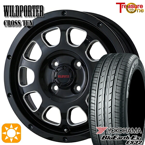 【取付対象】185/55R16 83V ヨコハマ ブルーアース ES32 トレジャーワン ワイルドポーター クロステン BK/SM 16インチ 6.0J 4H100 サマータイヤホイールセット |エムオートギャラリー