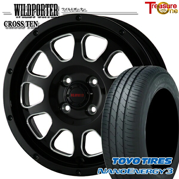 【取付対象】エブリィワゴン 165/60R14 75H トーヨー ナノエナジー3 トレジャーワン ワイルドポーター クロステン BK/SM 14インチ 4.5J 4H100 サマータイヤホイールセット