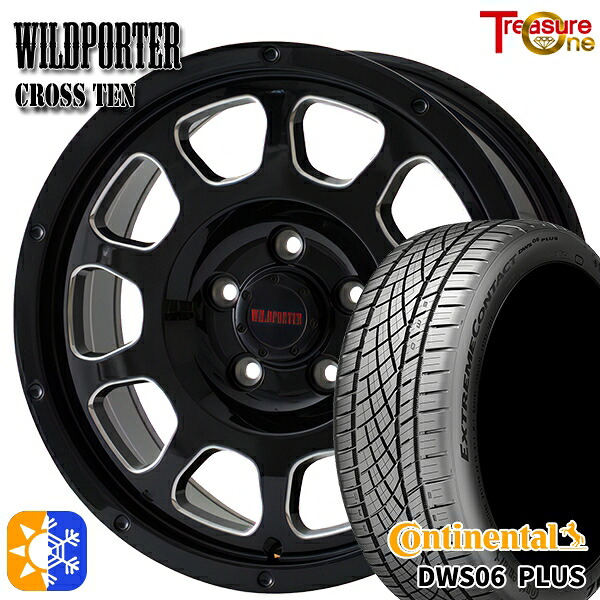 リーフ ノア 205/55R16 91W コンチネンタル DWS06+ トレジャーワン ワイルトポーター クロス10 ブラックサイドミーリング 16インチ 7.0J 5H114.3 オールシーズンタイヤホイールセット