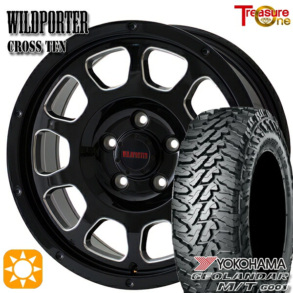 【取付対象】225/70R16 103S ヨコハマ ジオランダーM/T G003 トレジャーワン ワイルドポーター クロステン BK/SM 16インチ 7.0J 5H114.3 サマータイヤホイールセット