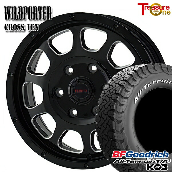 【取付対象】215/70R16 100/97S RWL BFグッドリッチ オールテレーン T/A KO3 トレジャーワン ワイルドポーター クロステン BK/SM 16インチ 6.5J 6H139.7 サマータイヤホイールセット