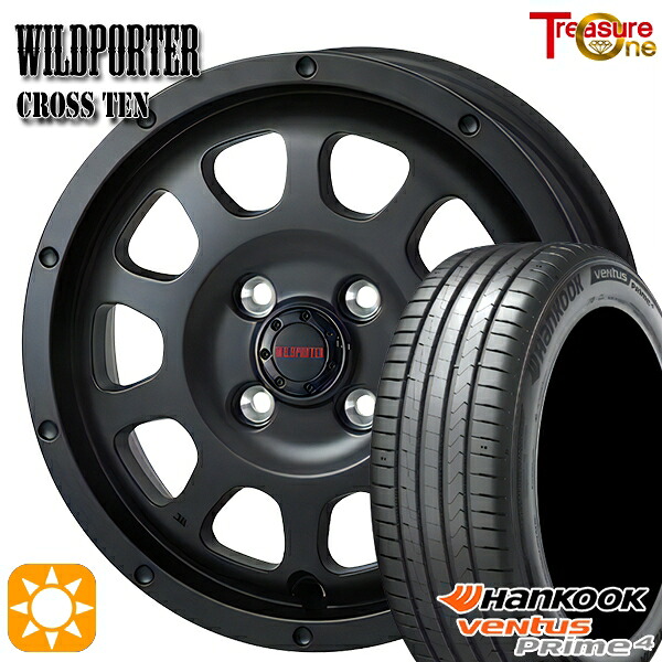 【取付対象】205/45R17 88V XL ハンコック veNtus PRime4 K135 トレジャーワン ワイルドポーター クロステン マットブラック 17インチ 6.5J 4H100 サマータイヤホイールセット